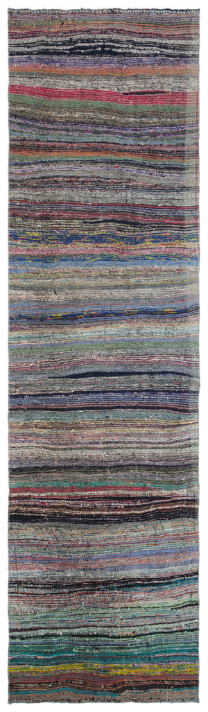 Chaput Over Dyed Kilim Rug 3'6'' x 12'4'' ft 106 x 377 cm