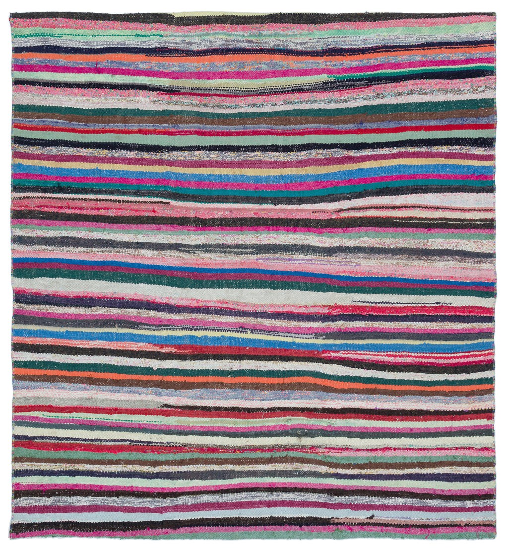 Chaput Over Dyed Kilim Rug 5'5'' x 5'9'' ft 164 x 175 cm