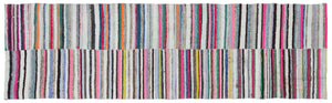 Chaput Over Dyed Kilim Rug 3'3'' x 10'9'' ft 98 x 328 cm