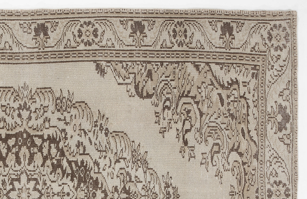 Beige Over Dyed Vintage Rug 5&#39;11&#39;&#39; x 8&#39;9&#39;&#39; ft 181 x 266 cm