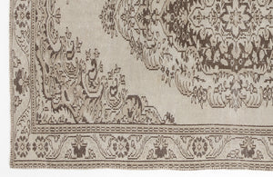 Beige Over Dyed Vintage Rug 5'11'' x 8'9'' ft 181 x 266 cm