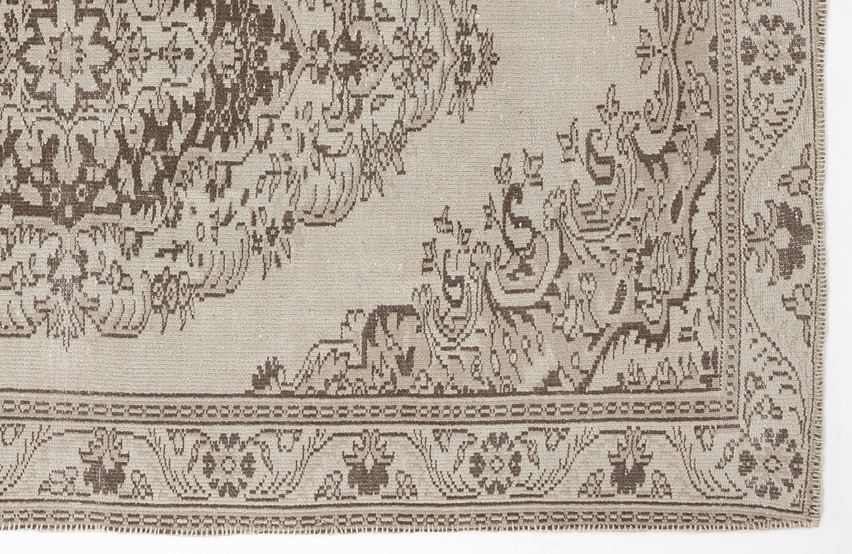 Beige Over Dyed Vintage Rug 5&#39;11&#39;&#39; x 8&#39;9&#39;&#39; ft 181 x 266 cm