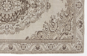 Beige Over Dyed Vintage Rug 5'11'' x 8'9'' ft 181 x 266 cm