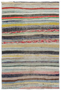 Chaput Over Dyed Kilim Rug 4'2'' x 6'5'' ft 128 x 195 cm