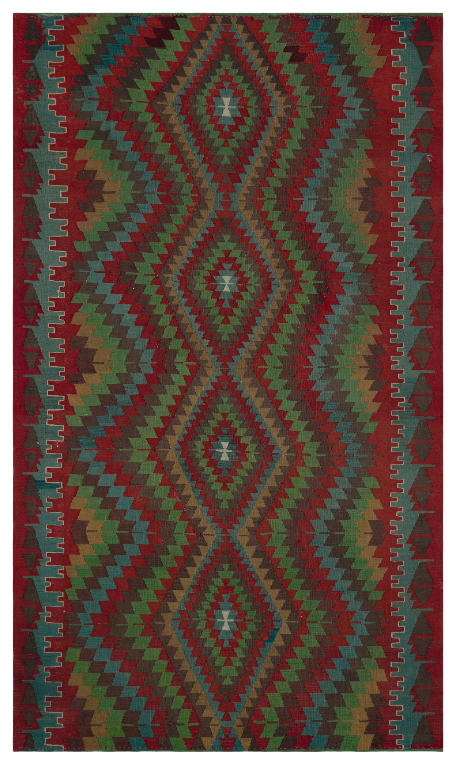 Geometric Over Dyed Kilim Rug 5'10'' x 10'0'' ft 178 x 306 cm