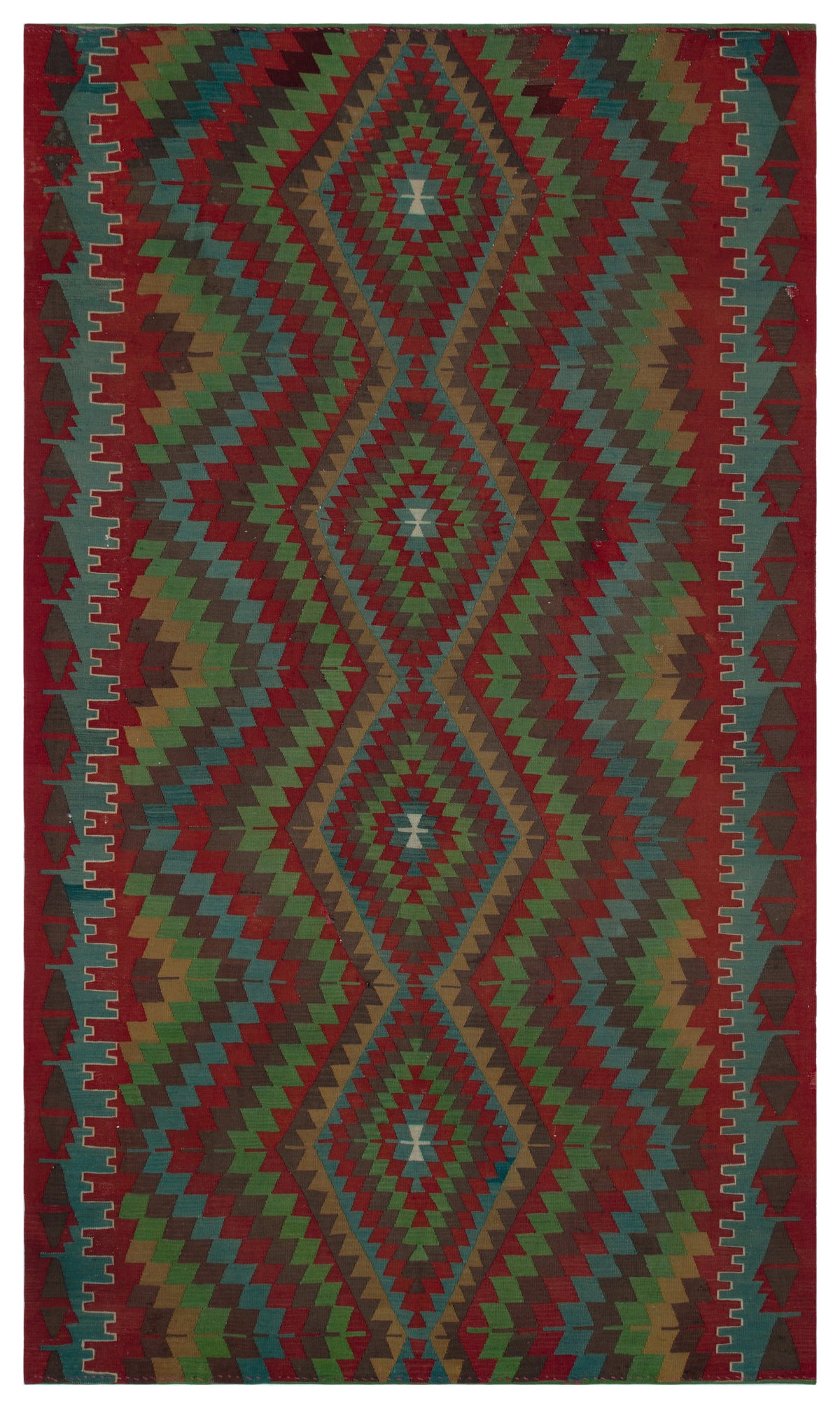 Geometric Over Dyed Kilim Rug 5&#39;10&#39;&#39; x 10&#39;0&#39;&#39; ft 178 x 306 cm