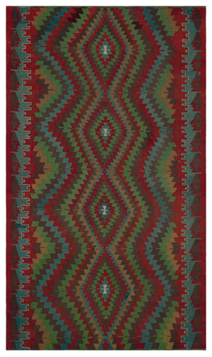 Geometric Over Dyed Kilim Rug 5'10'' x 10'0'' ft 178 x 306 cm