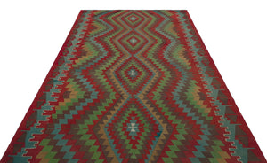 Geometric Over Dyed Kilim Rug 5'10'' x 10'0'' ft 178 x 306 cm