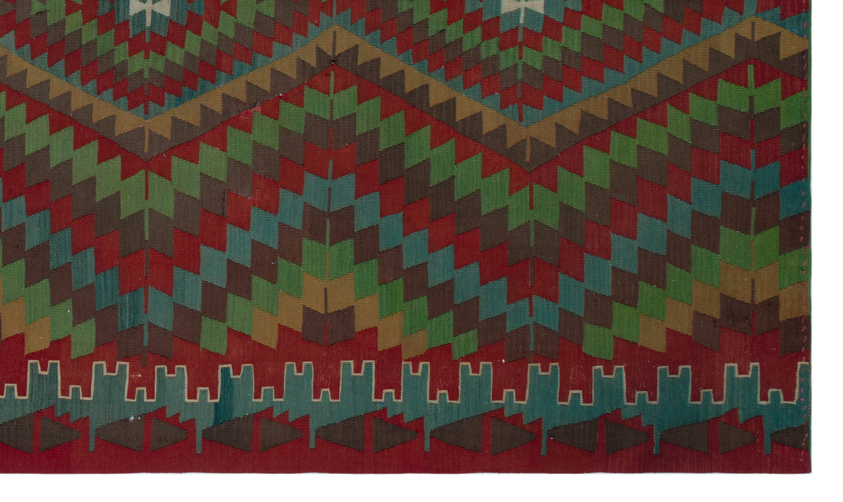 Geometric Over Dyed Kilim Rug 5&#39;10&#39;&#39; x 10&#39;0&#39;&#39; ft 178 x 306 cm