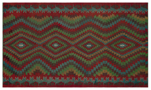 Geometric Over Dyed Kilim Rug 5'10'' x 10'0'' ft 178 x 306 cm