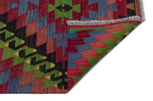 Geometric Over Dyed Kilim Rug 6'3'' x 8'9'' ft 190 x 267 cm