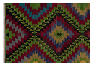 Geometric Over Dyed Kilim Rug 6'3'' x 8'9'' ft 190 x 267 cm