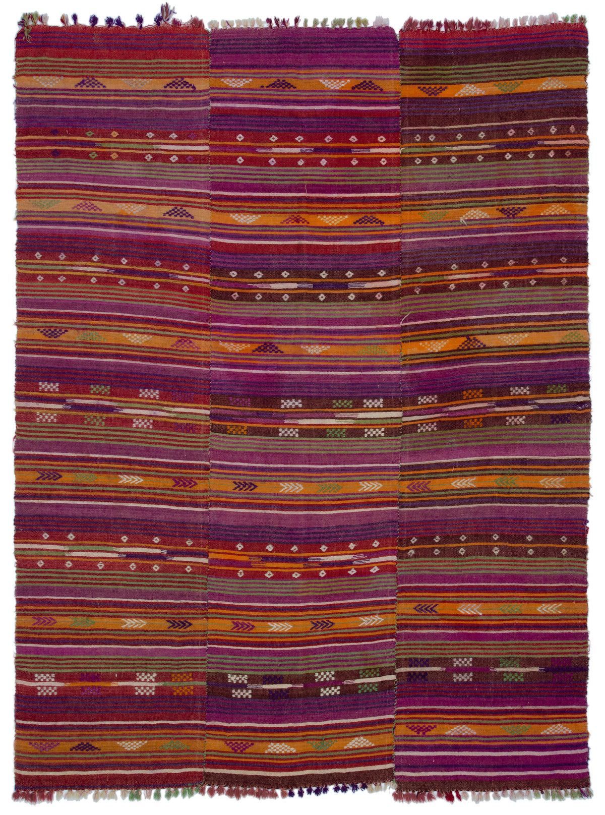Geometric Over Dyed Kilim Rug 6&#39;6&#39;&#39; x 8&#39;9&#39;&#39; ft 197 x 266 cm