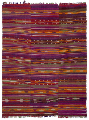 Geometric Over Dyed Kilim Rug 6'6'' x 8'9'' ft 197 x 266 cm