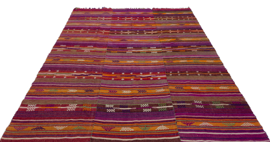 Geometric Over Dyed Kilim Rug 6'6'' x 8'9'' ft 197 x 266 cm