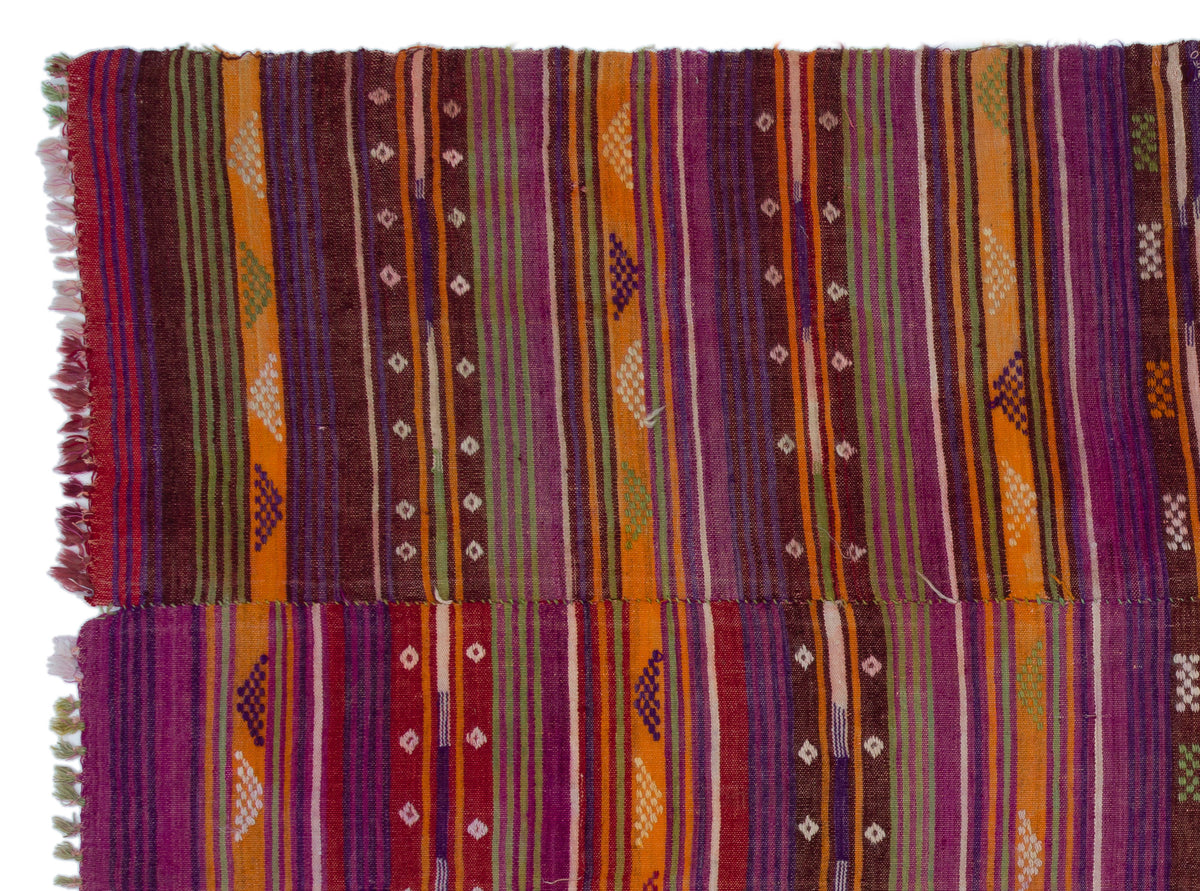 Geometric Over Dyed Kilim Rug 6&#39;6&#39;&#39; x 8&#39;9&#39;&#39; ft 197 x 266 cm