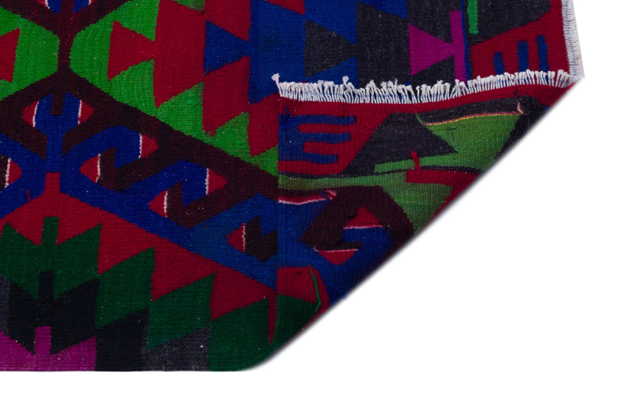 Geometric Over Dyed Kilim Rug 5'9'' x 11'1'' ft 174 x 337 cm