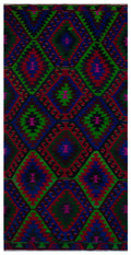 Geometric Over Dyed Kilim Rug 5'9'' x 11'1'' ft 174 x 337 cm