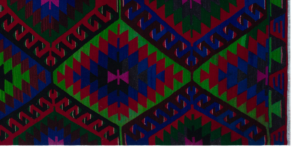 Geometric Over Dyed Kilim Rug 5'9'' x 11'1'' ft 174 x 337 cm