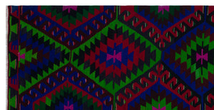 Geometric Over Dyed Kilim Rug 5'9'' x 11'1'' ft 174 x 337 cm