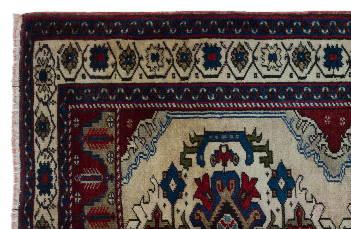 Natural Anatolium Turkish Vintage Rug 3&#39;3&#39;&#39; x 5&#39;1&#39;&#39; ft 100 x 154 cm