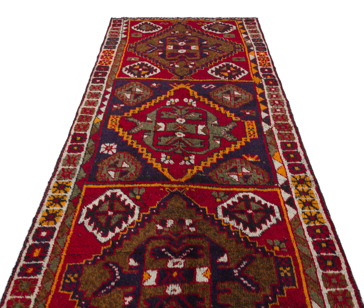 Natural Anatolium Turkish Vintage Rug 4&#39;3&#39;&#39; x 10&#39;4&#39;&#39; ft 130 x 314 cm
