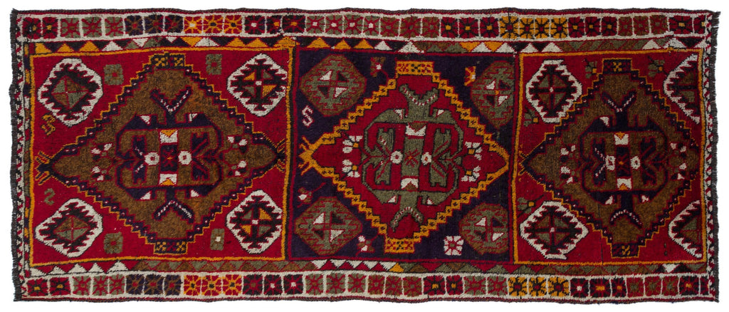 Natural Anatolium Turkish Vintage Rug 4'3'' x 10'4'' ft 130 x 314 cm