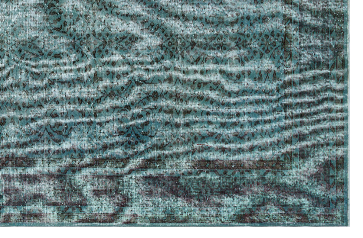Green Over Dyed Vintage Rug 6&#39;3&#39;&#39; x 9&#39;9&#39;&#39; ft 191 x 296 cm