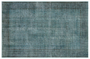 Green Over Dyed Vintage Rug 6'3'' x 9'9'' ft 191 x 296 cm