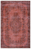 Brown Over Dyed Vintage Rug 5'9'' x 9'1'' ft 176 x 276 cm