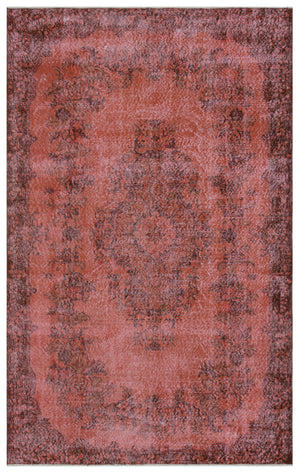 Brown Over Dyed Vintage Rug 5'9'' x 9'1'' ft 176 x 276 cm