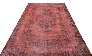 Brown Over Dyed Vintage Rug 5'9'' x 9'1'' ft 176 x 276 cm