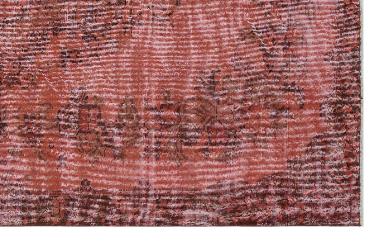 Brown Over Dyed Vintage Rug 5&#39;9&#39;&#39; x 9&#39;1&#39;&#39; ft 176 x 276 cm