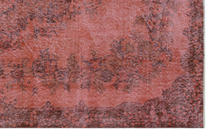 Brown Over Dyed Vintage Rug 5'9'' x 9'1'' ft 176 x 276 cm