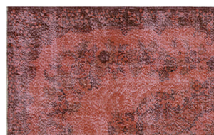 Brown Over Dyed Vintage Rug 5'9'' x 9'1'' ft 176 x 276 cm