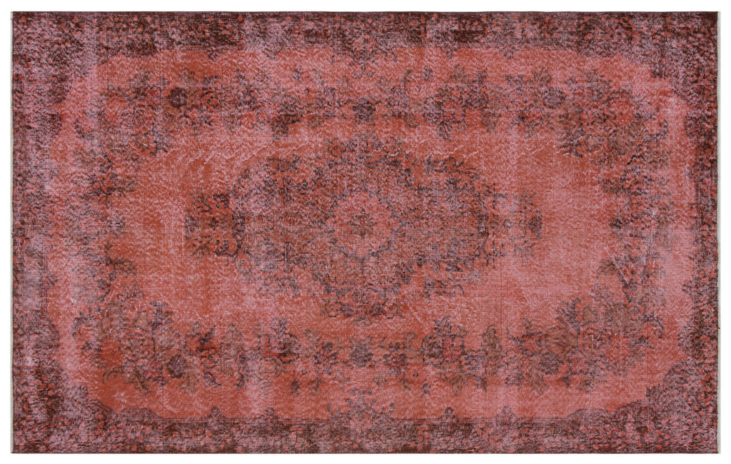Brown Over Dyed Vintage Rug 5'9'' x 9'1'' ft 176 x 276 cm