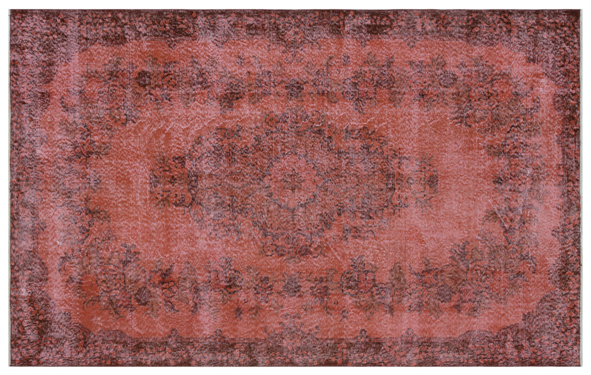 Brown Over Dyed Vintage Rug 5&#39;9&#39;&#39; x 9&#39;1&#39;&#39; ft 176 x 276 cm