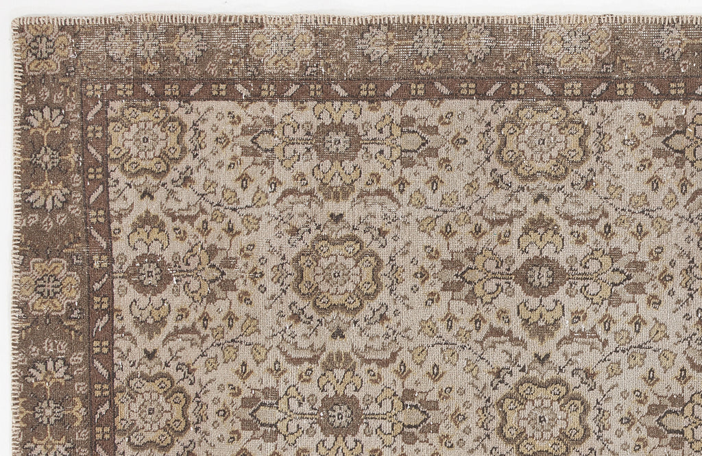 Beige Over Dyed Vintage Rug 5'4'' x 9'3'' ft 163 x 281 cm