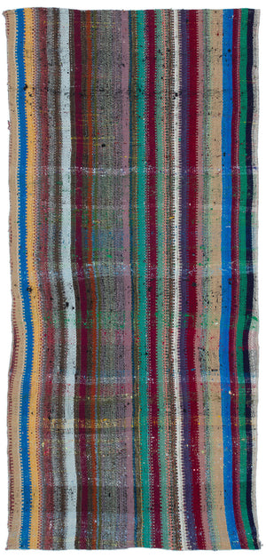 Chaput Over Dyed Kilim Rug 3'5'' x 7'3'' ft 105 x 222 cm