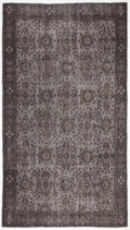 Gray Over Dyed Vintage Rug 5'6'' x 9'10'' ft 167 x 300 cm