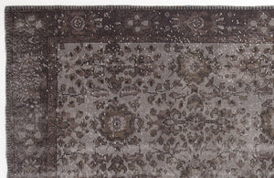 Gray Over Dyed Vintage Rug 5'6'' x 9'10'' ft 167 x 300 cm