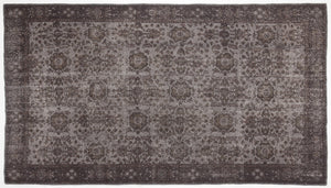 Gray Over Dyed Vintage Rug 5'6'' x 9'10'' ft 167 x 300 cm