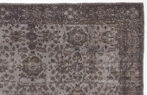 Gray Over Dyed Vintage Rug 5'6'' x 9'10'' ft 167 x 300 cm
