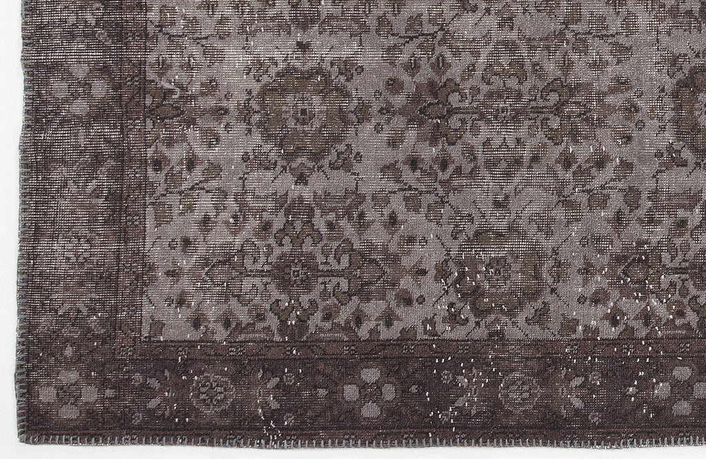 Gray Over Dyed Vintage Rug 5'6'' x 9'10'' ft 167 x 300 cm