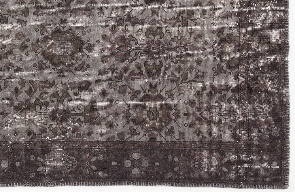 Gray Over Dyed Vintage Rug 5'6'' x 9'10'' ft 167 x 300 cm