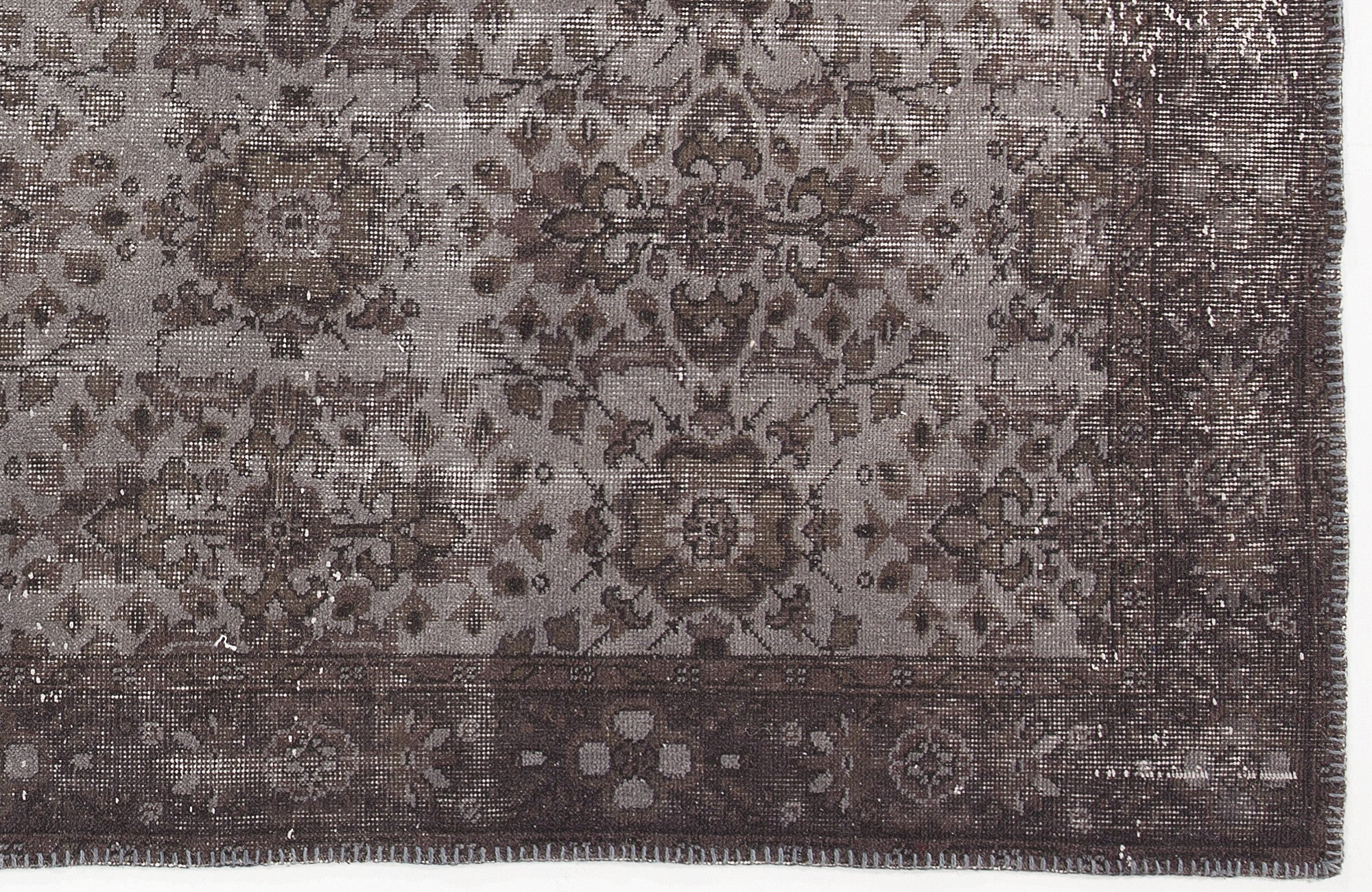 Gray Over Dyed Vintage Rug 5'6'' x 9'10'' ft 167 x 300 cm
