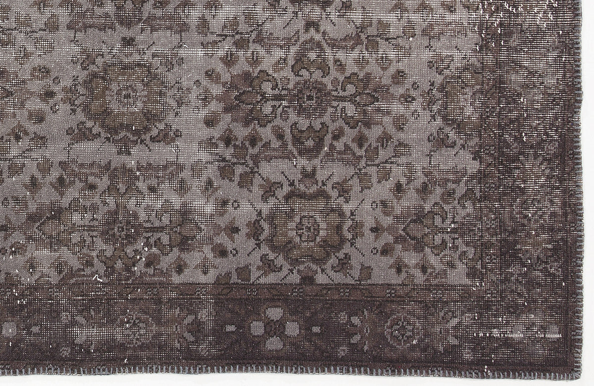 Gray Over Dyed Vintage Rug 5&#39;6&#39;&#39; x 9&#39;10&#39;&#39; ft 167 x 300 cm