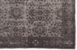 Gray Over Dyed Vintage Rug 5'6'' x 9'10'' ft 167 x 300 cm