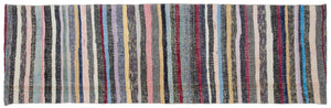 Chaput Over Dyed Kilim Rug 3'7'' x 11'6'' ft 110 x 351 cm
