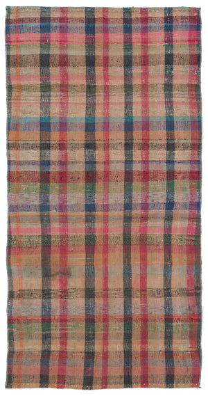 Chaput Over Dyed Kilim Rug 3'7'' x 7'1'' ft 110 x 216 cm